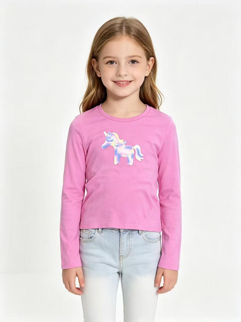MIICHISTOCK,Wholesale Girls Unicorn Long Sleeve Tees & Kids Brand Overstock Apparel